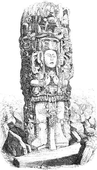 Datei:Copan-Stone-Idol--13 feet high Copan.jpg